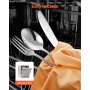 VEVOR Set di Posate in Acciaio Inox per Uso Alimentare, Set di Posate Altamente Lucide, Stoviglie in Lavastoviglie, Servizio 6 Persone, Include Coltello Forchetta Cucchiaio 30 Pezzi 1,27 kg