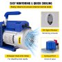 VEVOR Pompa Vuoto Condizionatori 4CFM 1/4HP 7.5kg 225ml pompa a vuoto rotativa a palette condizionatore d'aria domestico 304 pompa aspirapolvere