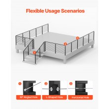 VEVOR Set di Ringhiera 4 Pz per Recinzione da Balcone 1067x100x100 mm Palo per Pannello da Giardino Balcone Ponte, Kit di Palo per Balaustrata da Terrazza, Nero, 4JZLGZXHS106URZU0001V0