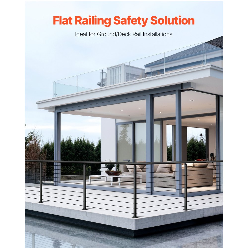 VEVOR Set di Ringhiera 4 Pz per Recinzione da Balcone 914x100x100 mm Palo per Pannello da Giardino Balcone Ponte Acciaio Inox, Kit Palo per Balaustrata da Terrazza, Nero, 4JZLGZXHS914MY65M001V0