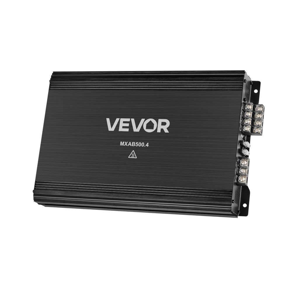 VEVOR Car Audio Amplifier, 4-Channel Bridgeable Car Amplifier, Multichannel Class AB Stereo Amp, Max. 4 x 250W at 4 Ohms / 4 x 500W at 2 Ohms, High Output, for SUVs, Pickups, and Off-Road Vehicles