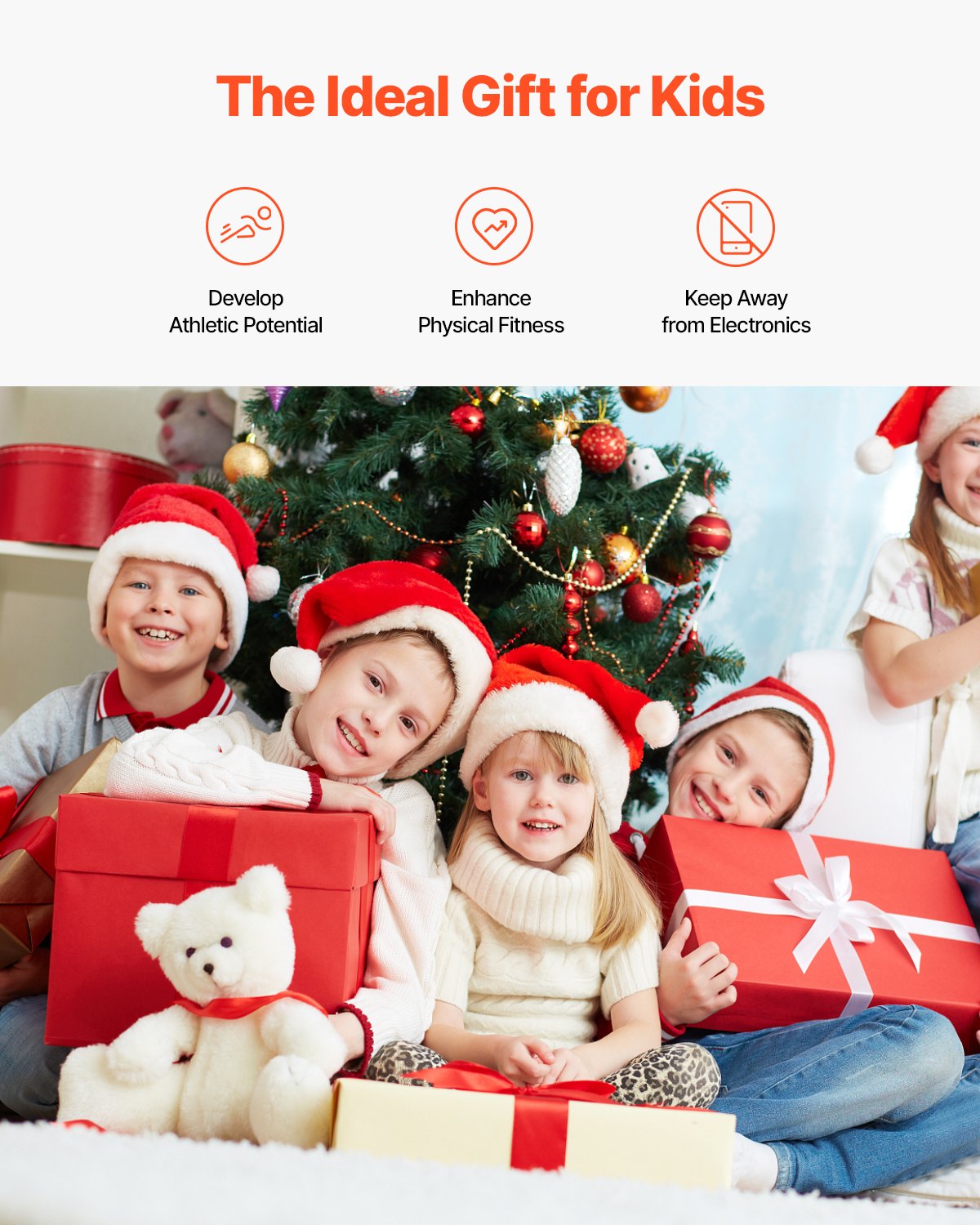 VEVOR Basketball Hoop for Kids, 4-Basket Basketball Hoops for Children, Portable Basketball Stand with Adjustable Height & 3 Balls, Basketball Toy Set for Children of All Ages, Boys and Girls