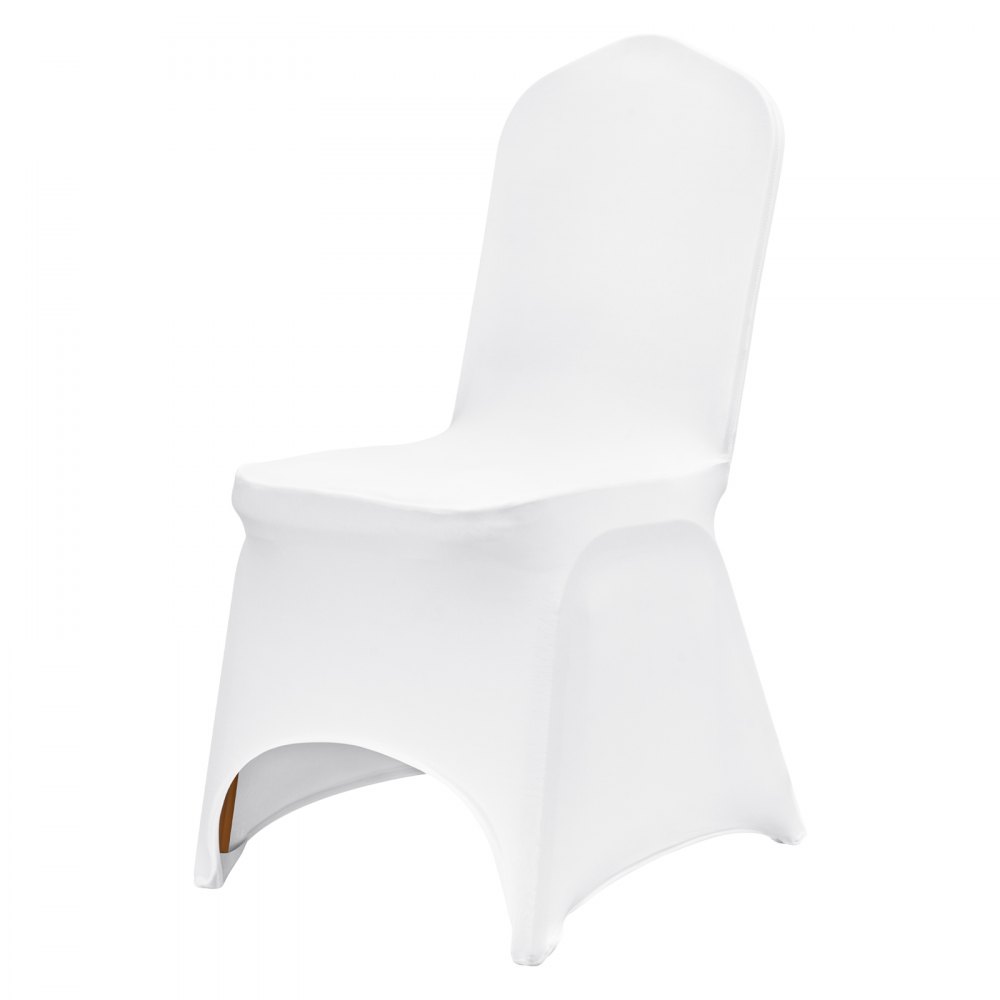 VEVOR Chair Covers made of Elastic Spandex for Folding Chairs, Universally Fitting, Curved Front Cover, Removable & Washable Protective Covers, for Wedding, Banquet, Party, Celebration, Dinner (50 Pieces, White)