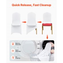VEVOR Coprisedia Elastico 50Pezzi Colore Bianco Copertura della Sedia Decorazione per Banchetti Fodera Per Sedia Spandex Coprisedie con schienale 94%
