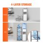VEVOR Portabottiglie per Acqua a 4 Livelli, Portabottiglie per Acqua da 18,9 L, Portabottiglie a Singola Fila per 4 Bottiglie, Portabottiglie per Acqua Resistente per Cucina Ufficio Soggiorno Nero