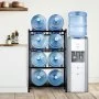 VEVOR Portabottiglie a 4 Livelli, Portabottiglie in Ferro da 18,9 L, Portabottiglie a Doppio Livello per 8 Bottiglie, Portabrocche per Acqua Resistente per Cucina, Ufficio, Soggiorno, Argento