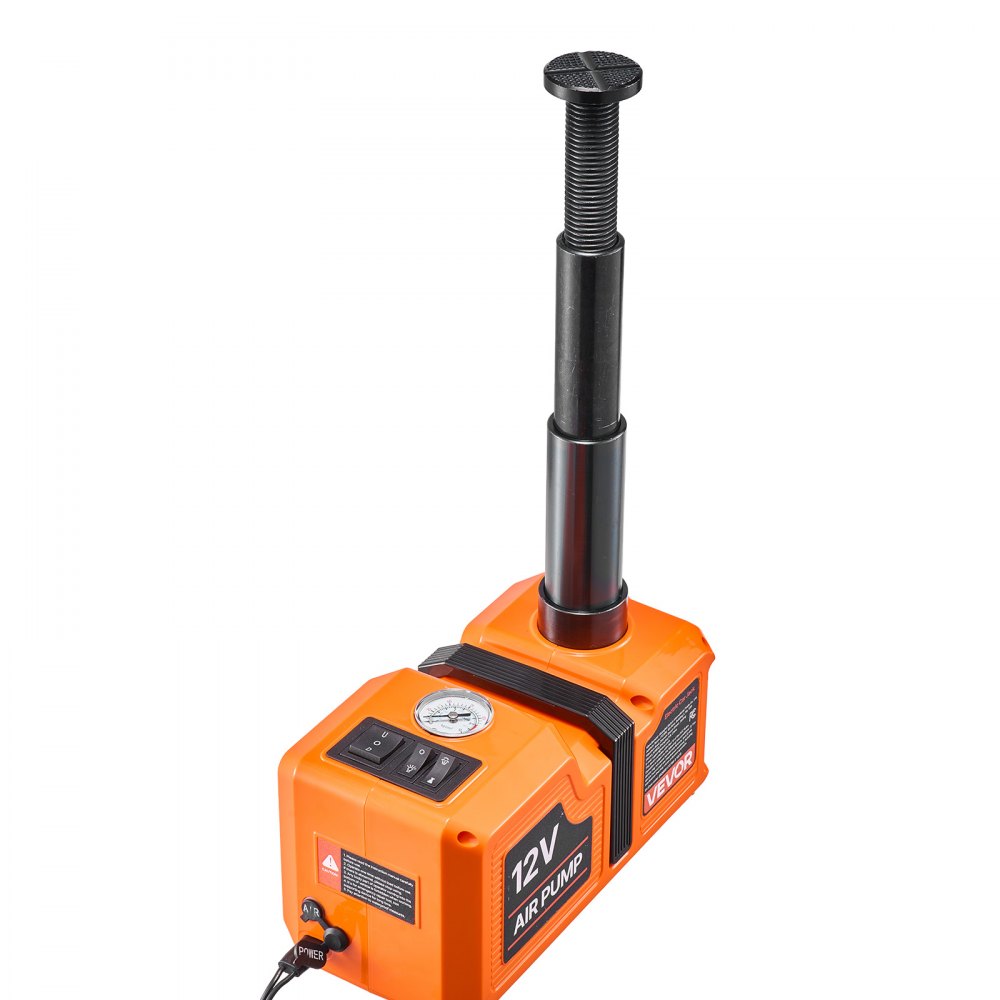 VEVOR 5T Electric Hydraulic Car Jack with Built-in Air Pump & Impact Wrench, 12V Floor Lift Jack, 155-450mm Lift Height, Portable Tire Change Tool Inflator Pump with LED Light for SUV Sedan Pickup