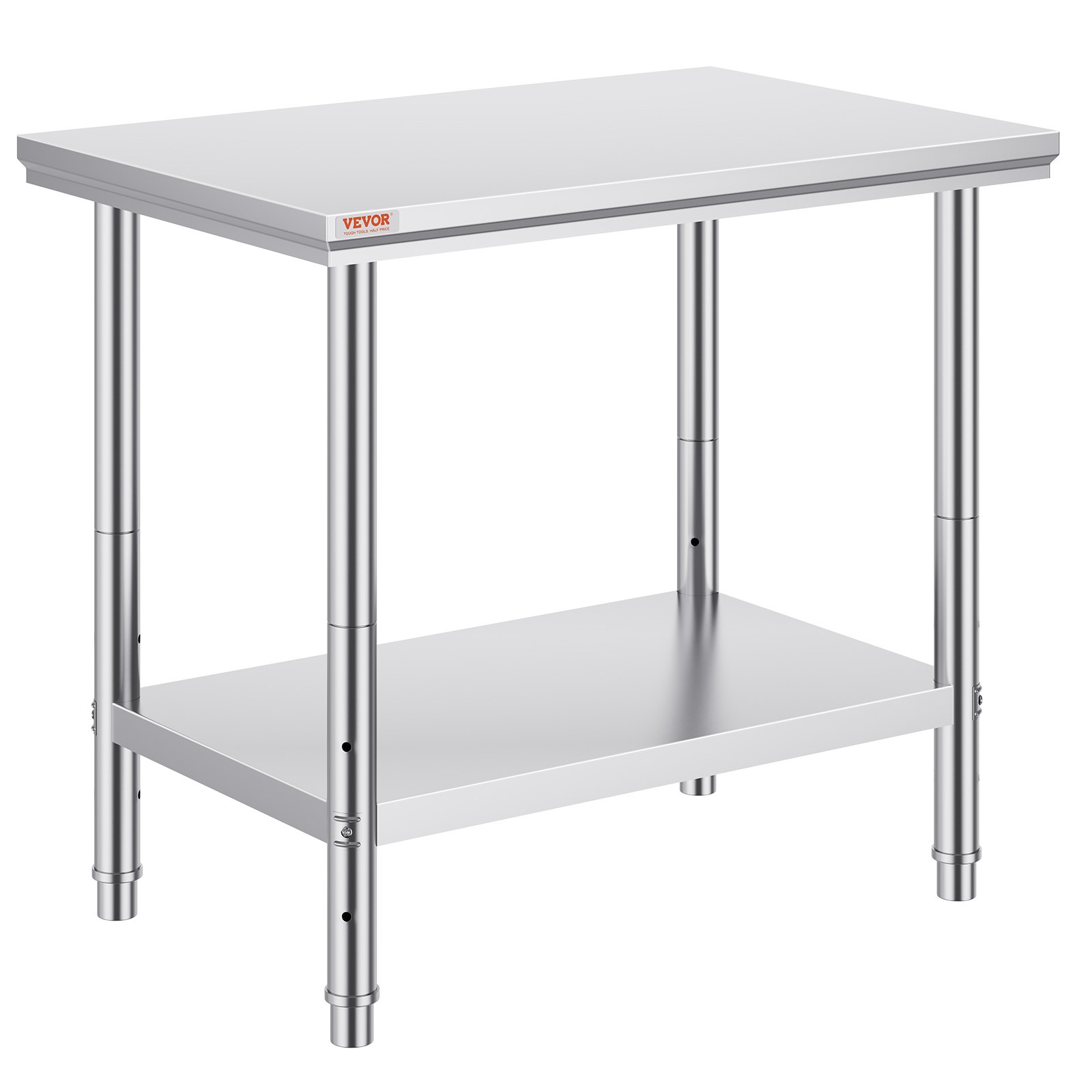 VEVOR 60 x 76 x 80 cm Piano di Lavoro per Cucina Professionale Acciaio Inox, Tavolo da Lavoro da Cucina Piano di Lavoro Inox, Tavolo da Lavoro per Cucina Professionale in Acciaio Inox
