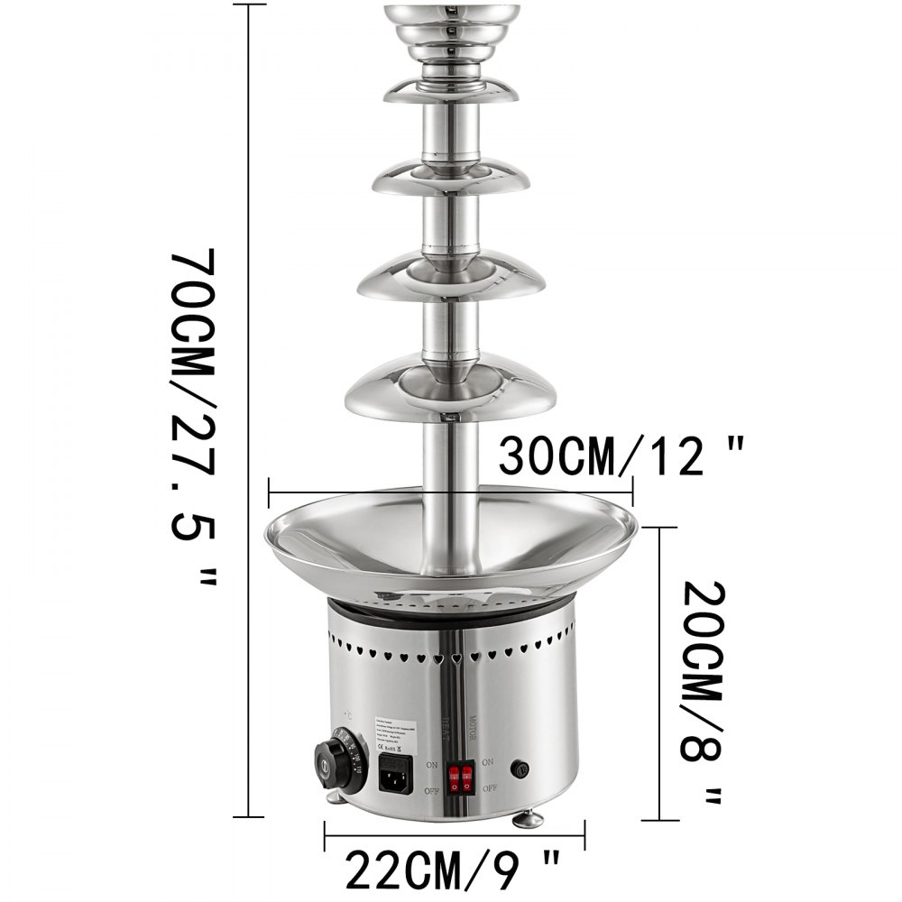 68cm Fontana Di Cioccolato 5 Livelli Palle Di Gelato Professionale Cascata