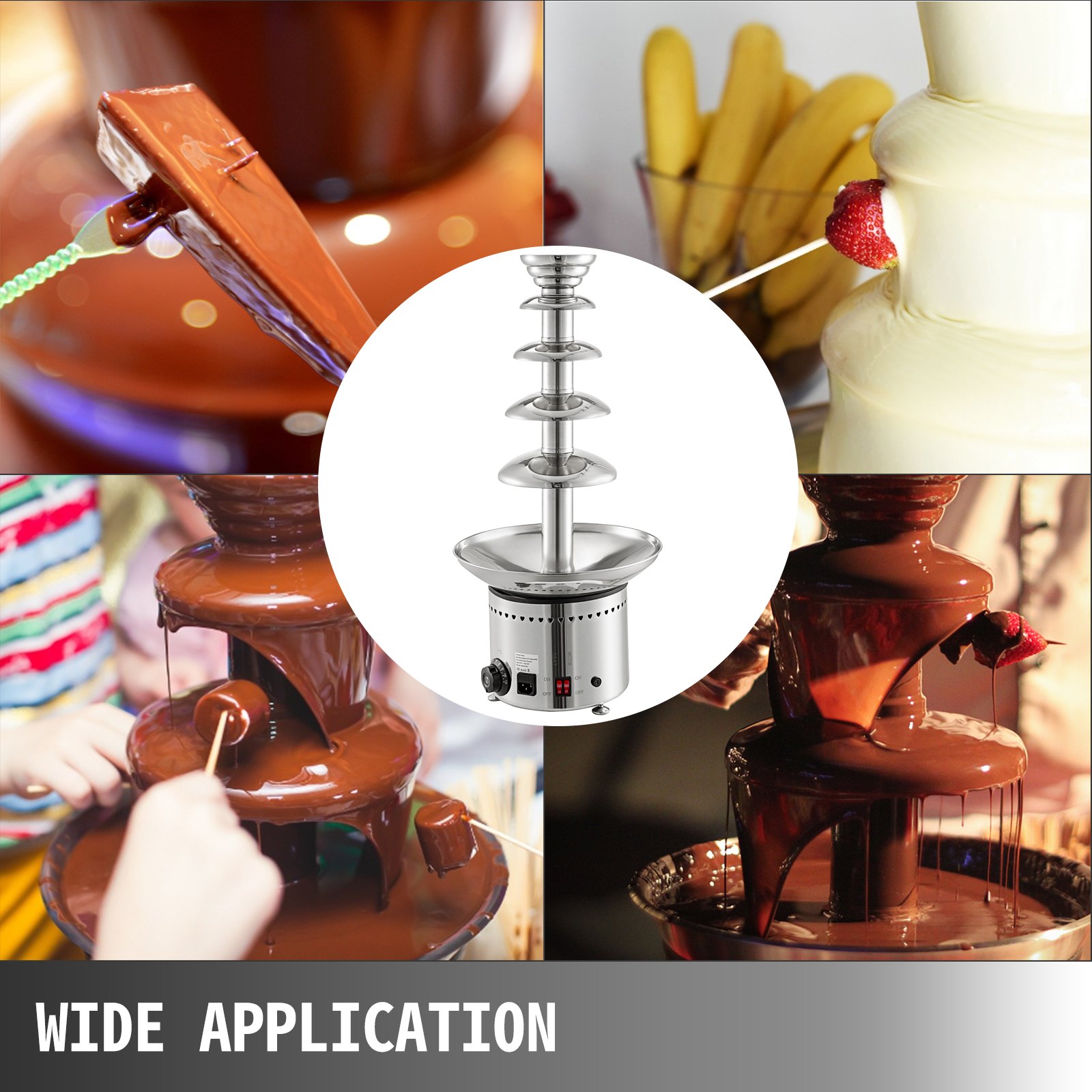 68cm Fontana Di Cioccolato 5 Livelli Palle Di Gelato Professionale Cascata