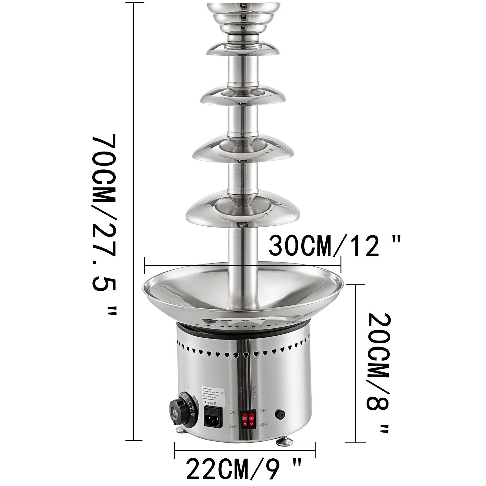 68cm Fontana Di Cioccolato 5 Livelli Palle Di Gelato Professionale Cascata