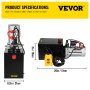 VEVOR Pompa Idraulica Hydraulic Pump 12V DC Singola Agendo con Serbatoio d'Acciaio per Elevatore (6L)