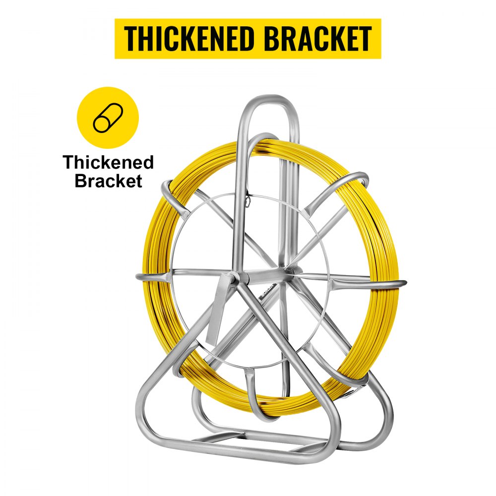 VEVOR Sonda Passacavi 6MMX130M Canna da Pesca per Bacchette con Nastro in Fibra di Vetro Continua Infila Cavo Elettrico Estrattore in Esecuzione