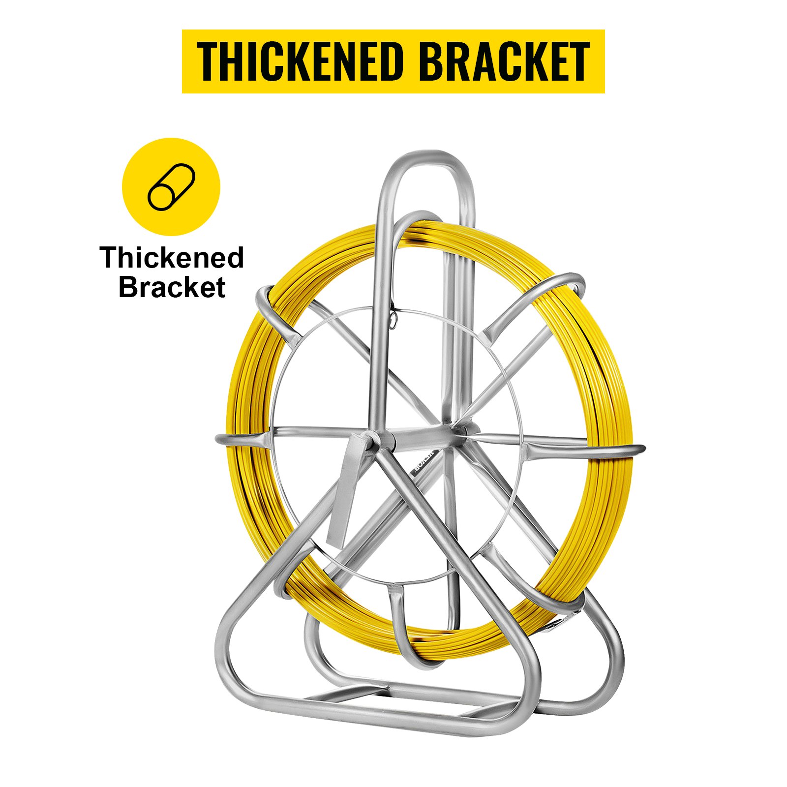 VEVOR Sonda Passacavi 6MMX130M Canna da Pesca per Bacchette con Nastro in Fibra di Vetro Continua Infila Cavo Elettrico Estrattore in Esecuzione