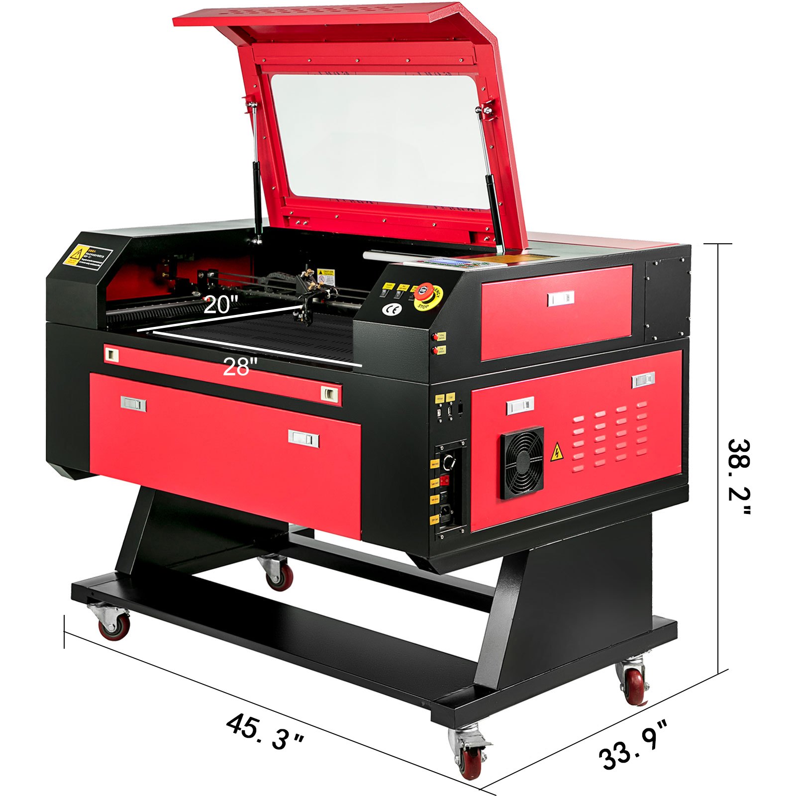 VEVOR Macchina per Incisione Laser CO2, Potenza 60 W 20 x 28 Pollici Velocità Massima 1000 mm/s Tagliatrice del Laser per Incidere Legno, Bambù, Plexiglass, Cristallo, Pelle, Gomma, Marmo, Vetro, ecc.