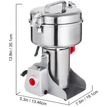 VEVOR Macchina d'Oscillazione dell'Acciaio Inossidabile del Mulino 26000R / Min, Macchina del Mulino del Commestibile dell'Erba 1800W, Macina Cereali Caffè Elettrico Grano Smerigliatrice da 750G