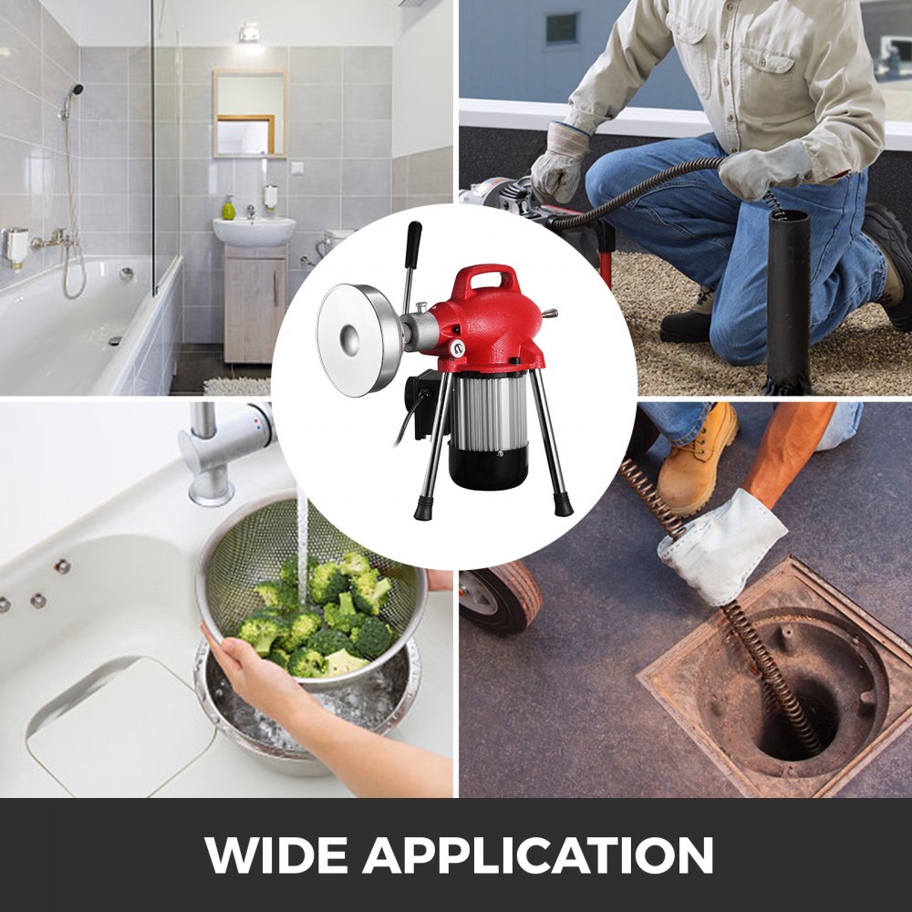 Macchina Pulizia Tubi Tubazioni Scarichi 500w Molla Sturatubi 400 Rpm 220v