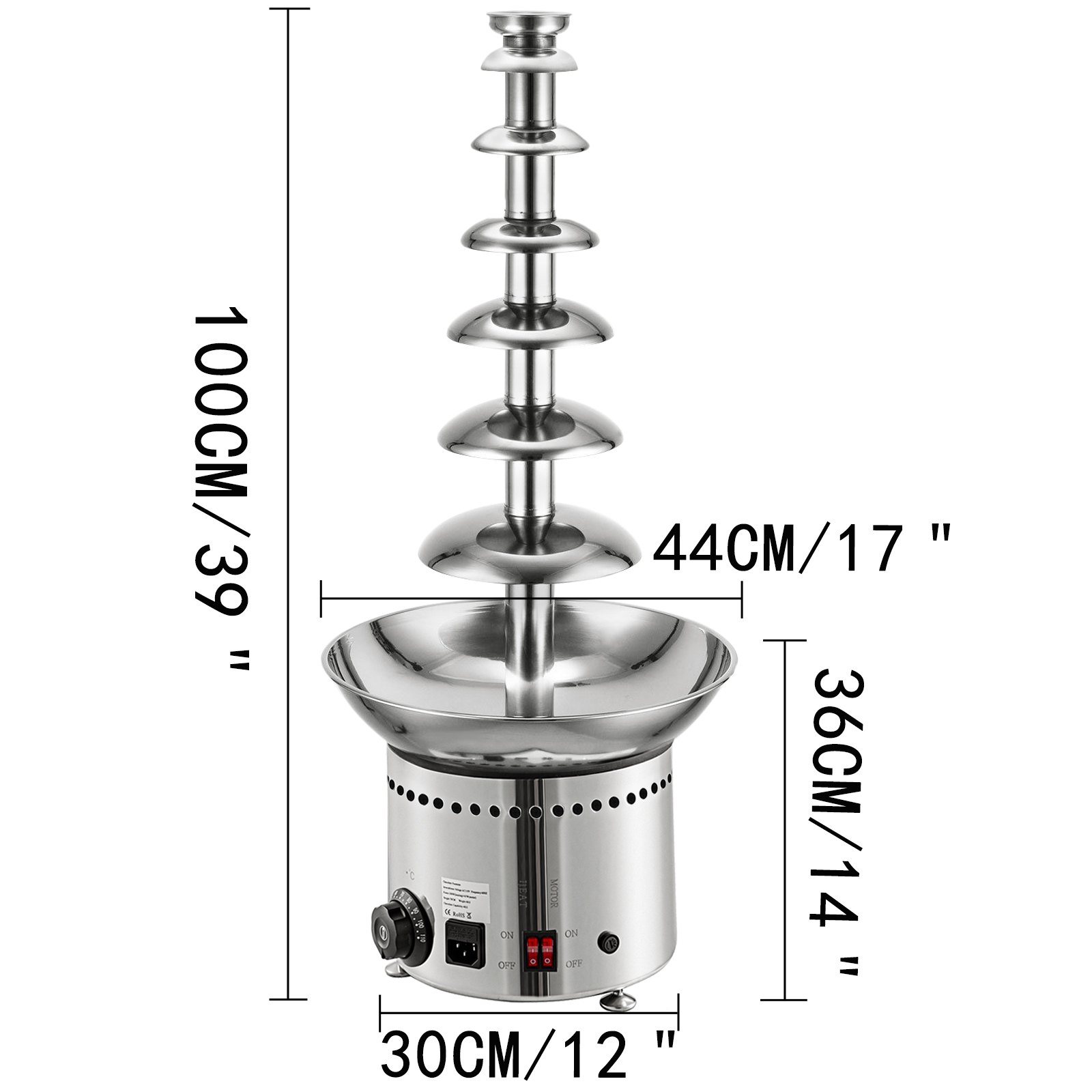 39" Grande 7 Livelli Partito Hotel Commerciale Cioccolato A Cascata Fontana Ce