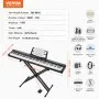 VEVOR Tastiera Pianoforte Digitale, 88 Tasti Semi-pesati, Set Tastiera Elettrica con Supporto Regolabile, Altoparlanti Incorporati, Pedale Sustain, Cuffie, Bluetooth MIDI USB, per Principianti