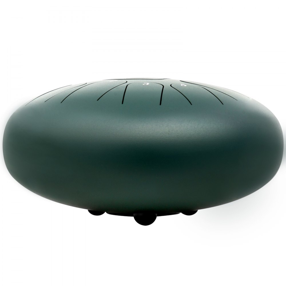 VEVOR Tamburo d'acciaio 11 note Strumento a Percussione Tamburo per Linguetta da 8 Pollici, Tamburo per Linguetta in Acciaio, Strumenti per Batteria in Acciaio con Borsa, Staffa per Mazzuolo Verde