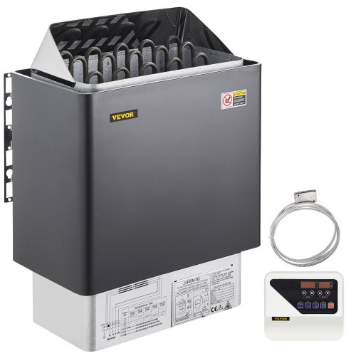 VEVOR Stufa Elettrica per Sauna 9KW Sauna con Controllore Esterno Bagnato e Secco 380V-415V Sala Sauna Domestica Vasca da Bagno Doccia Spa Riscaldatore Sauna Area di Lavoro 9-13m3 Sala Sauna