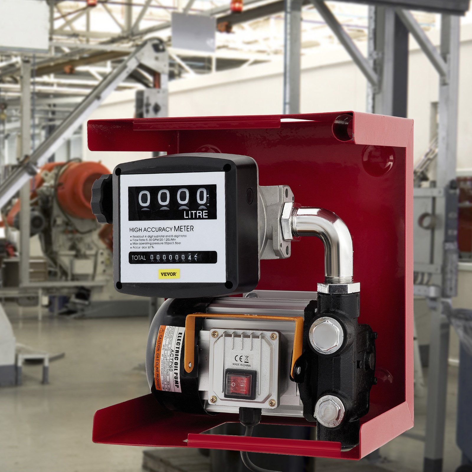 VEVOR Pompa 220V Portata Max. da 60L/min per Diesel & Cherosene Funzione Automatica con Pistola da Operazione Manuale Motore 550W 3600 giri/min