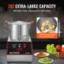 VEVOR Robot da Cucina 750 W Tritatutto Capacità ca. 6,6 L Mixer Multifunzione Cucina in Acciaio Inossidabile Tritatutto Elettrico per Verdura Frutta Preparazione Culinaria Tritatutto Ristorante Hotel