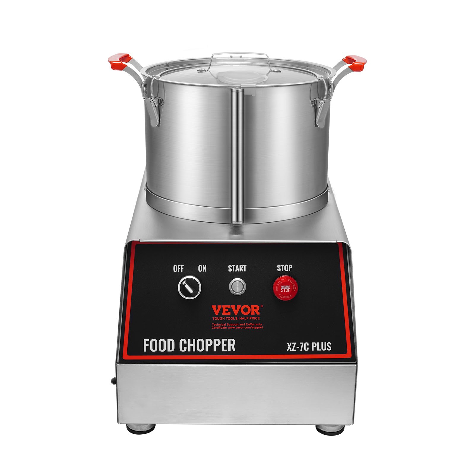 VEVOR Robot da Cucina 750 W Tritatutto Capacità ca. 6,6 L Mixer Multifunzione Cucina in Acciaio Inossidabile Tritatutto Elettrico per Verdura Frutta Preparazione Culinaria Tritatutto Ristorante Hotel