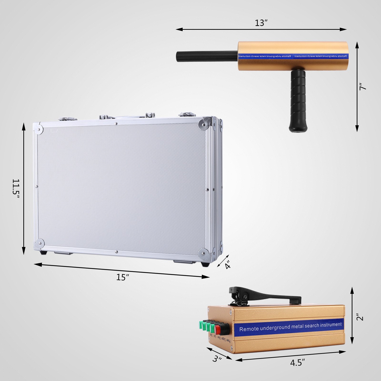 Aks 3d Metal Detector Metallo/oro Rivelatore Hunter +trasmettitore +batteria