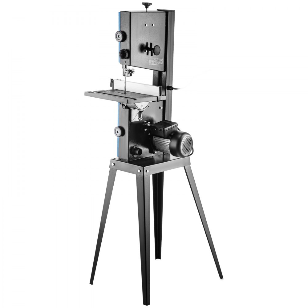 VEVOR Supporto a Nastro da Banco per la Lavorazione del Legno 220V 370 W, Supporto per Seghe Bindella Motore 3.5 Amp 245 mm, Supporto per Seghe da Legno 1700 giri / min con Angolo Tavolo 0-45 Gradi