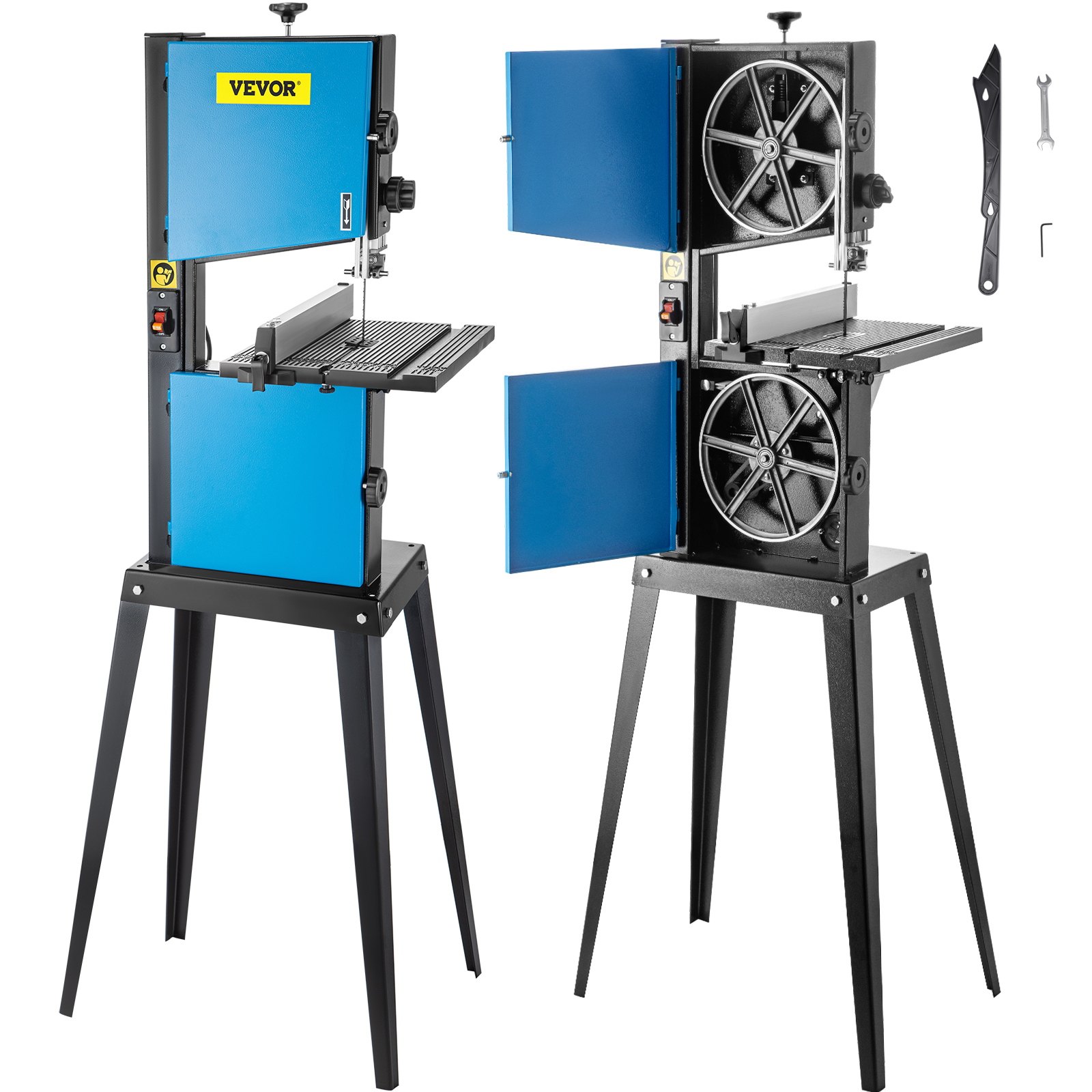 VEVOR Supporto a Nastro da Banco per la Lavorazione del Legno 220V 370 W, Supporto per Seghe Bindella Motore 3.5 Amp 245 mm, Supporto per Seghe da Legno 1700 giri / min con Angolo Tavolo 0-45 Gradi