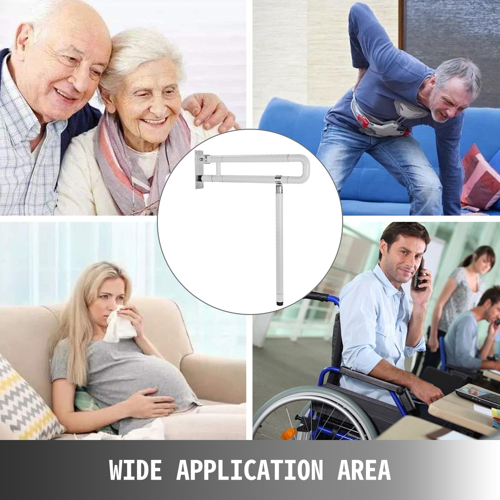 Maniglione Pieghevole Per Anziani Disabili 60cm Ribaltabile Da Muro In Acciaio