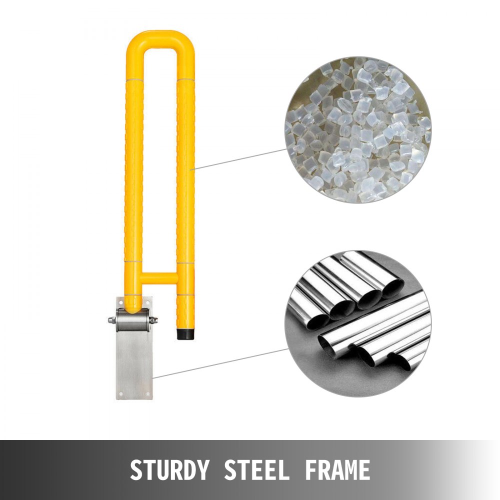 Maniglione Barra Ribaltabile Per Disabili Giallo Impugnature Piegato 100kg/220lb
