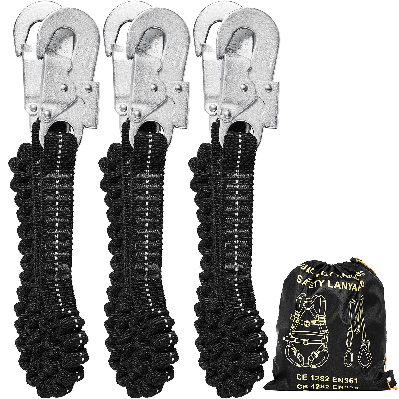 3 Pcs Cordino Imbracatura Di Sicurezza Anticaduta 1.8m Corda Max 100 Kg 22,2 Kn