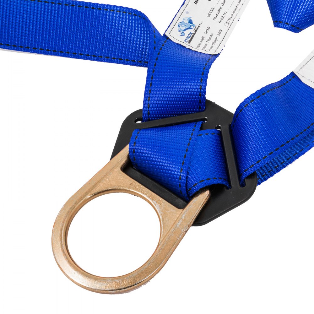 Fall Protection Full Body Construction Harness and Shock Absorbing Lanyard Combo Set