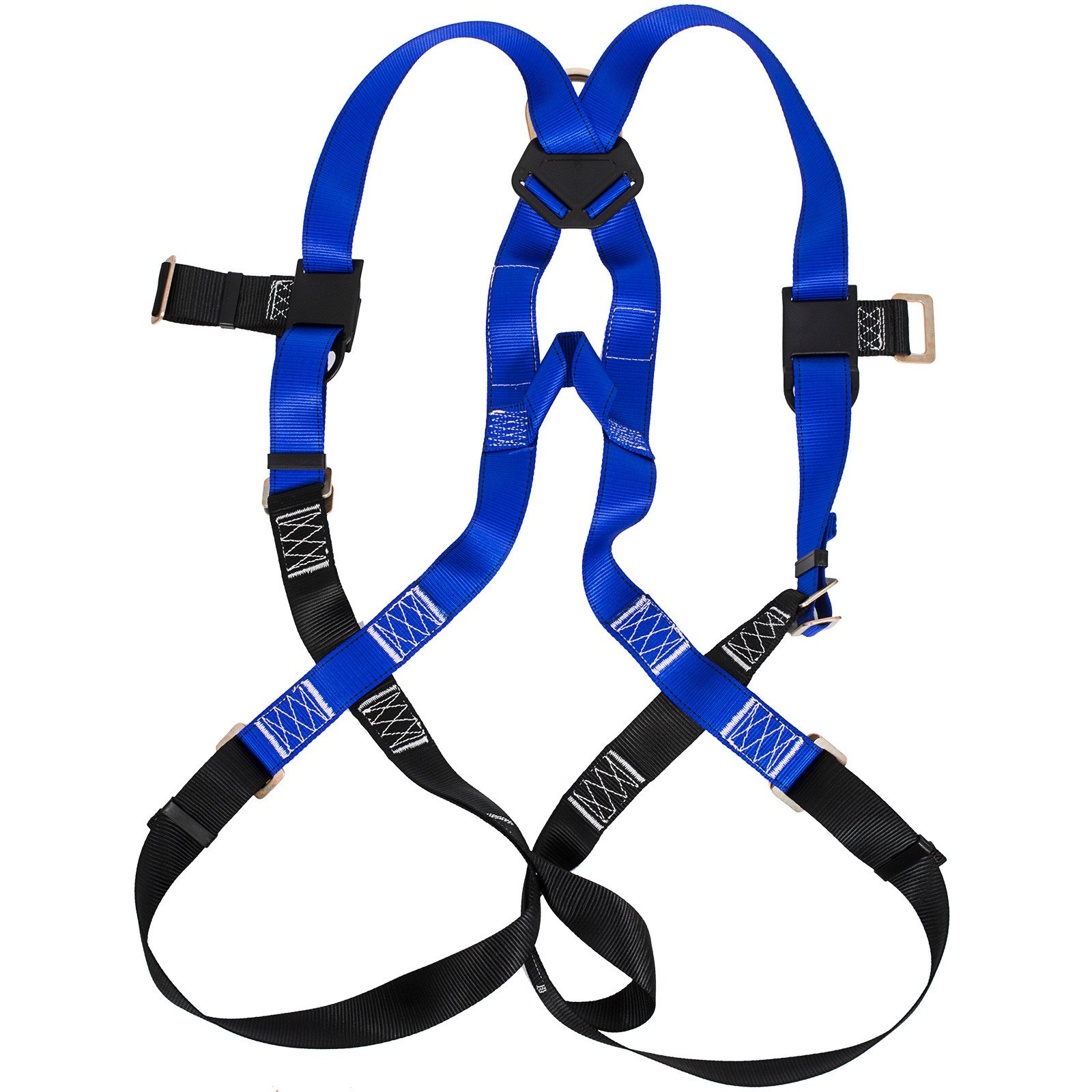 Fall Protection Full Body Construction Harness and Shock Absorbing Lanyard Combo Set