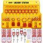 VEVOR Kit di Tagout di Blocco di Sicurezza da 58 Pz, Set di Lucchetti di Sicurezza con Stazione di Tagout da 55.8 x 39.3 cm, Uso per Macchinari, Apparecchiature Elettriche, Lavori Industriali, ecc.