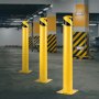 VEVOR Palo Sicurezza 106,6 x 11,4 cm Barriera di Sicurezza in Acciaio Tubi Verniciati a Polvere Gialla con 4 Bulloni di Ancoraggio Gratuiti per Aree Sensibili al Traffico