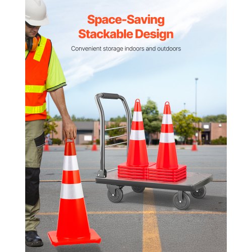 Bianco E Arancione Cono Stradale. Segnale Di Sicurezza Utilizzate Per Prevenire Incidenti Durante La Costruzione Di Strade Foto Stock - 13