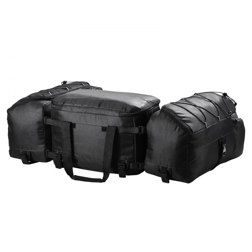 VEVOR ATV Rear Storage Bag, Rear Cargo Bag (74 L) with Insulated Cooler Bag, Rear Seat Equipment Bag, Fits Most ATVs and UTVs with Luggage Rack, Black