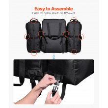 VEVOR Borsa Portaoggetti Posteriore ATV in Tessuto Oxford 600D da 74 L Nero