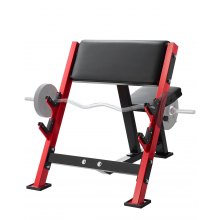 VEVOR Panche per Allenamento Forza per Bicipiti, Carico 300 kg, Stazione per Bicipiti con Manubrio e Bilanciere Isolati per Braccio Seduto, Panca per Pesi Regolabile con Supporti per Barre
