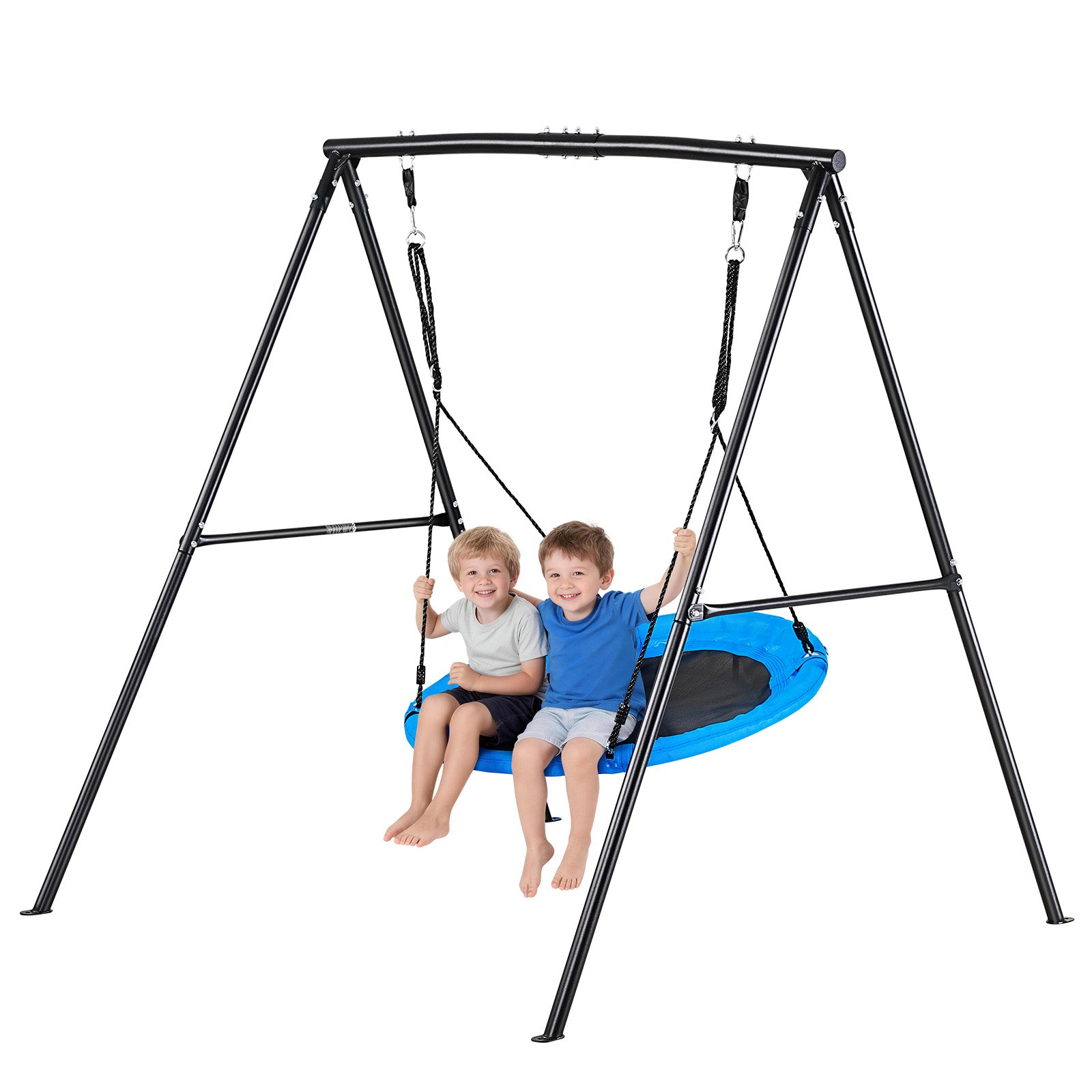 VEVOR Altalena da Giardino Telaio in Metallo a Forma di A per Bambini Sedile Carico max 199,6 kg, Altalena a Disco Struttura a Forma di A Seduta Rotonda Diametro 101,6 cm da Esterno Cortile Giardino