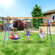 VEVOR Altalene per Cortile 1 Piattino 2 Sedili Altalena da Esterno per Bambini