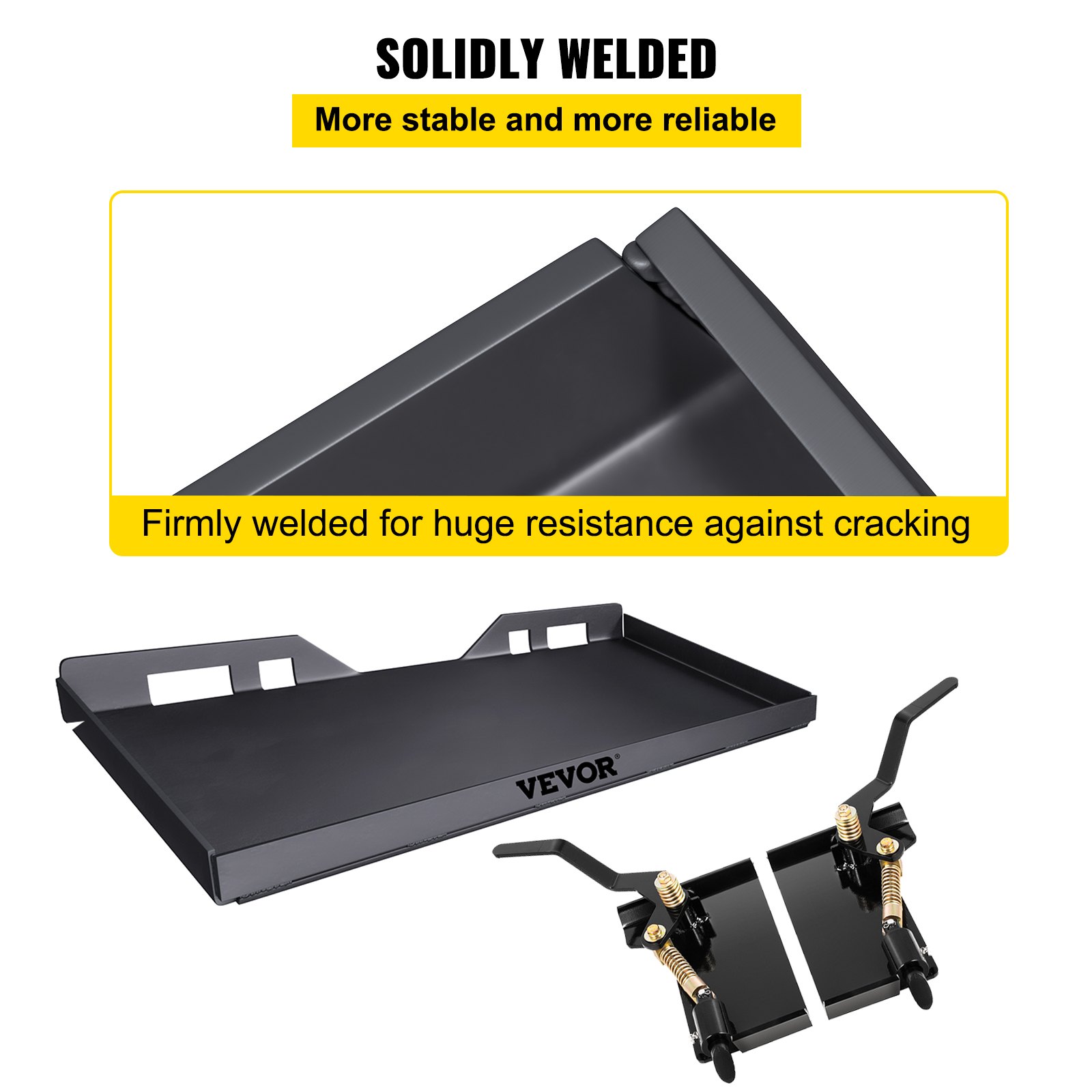 VEVOR Attacco per minipala 1/4 pollici, Piastra a sgancio rapido per minipala 45 pollici larghezza interna per minipala 18,5 pollici Altezza per benne, aratri, forche