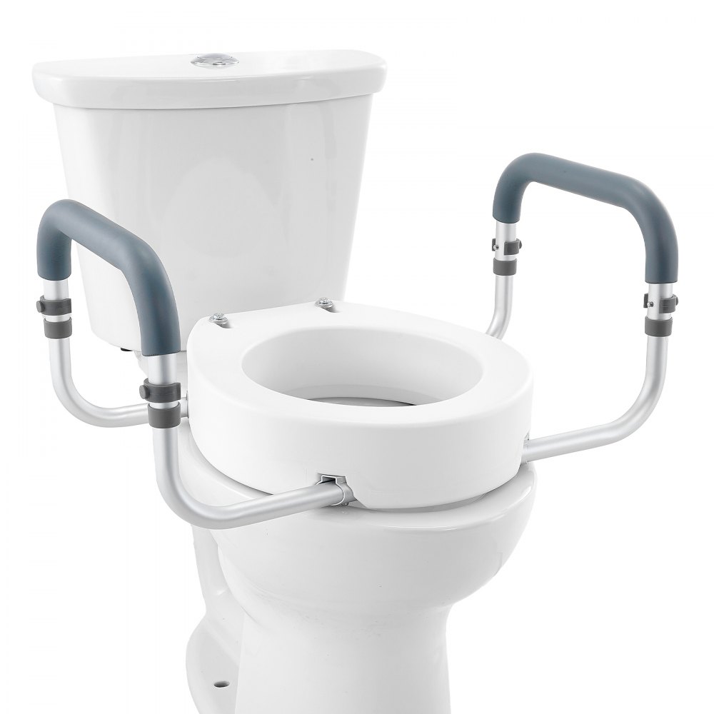 Sedile WC rialzato VEVOR con braccioli per maggiore stabilità e comfort. Perfetto per l'assistenza agli anziani.