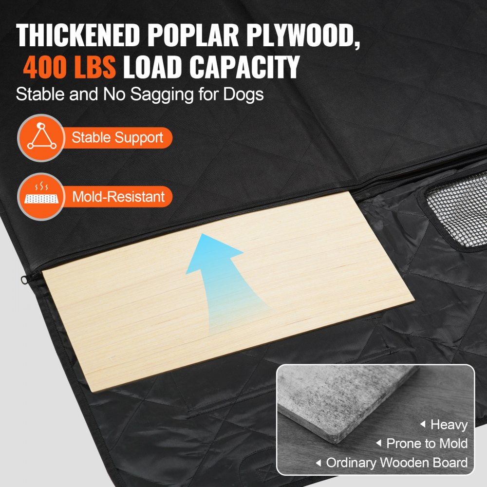 VEVOR Coprisedile Auto per Cani per Sedile Posteriore, 1360 x 680 mm Impermeabile, Protezioni Sedili Auto 600D Resistenti con Finestra a Rete Tasca Portaoggetti, Tappetino Amaca Antigraffio Morbido