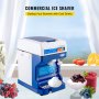 VEVOR Tritaghiaccio 120kg/H da Tavolo per Granita Frappè Sorbetto Commerciale Macchina Ghiaccio a Scaglie Bevande Dolci Fresche 250W per Bar