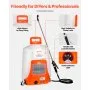 VEVOR Nebulizzatore Giardino a Batteria da Spalla Serbatoio 15L Ugelli Sostituibili 8 Pezzi con Bacchette per Irrigazione Prato Orto Serra Piante, Irroratrice Spruzzatrice a Zaino a Pressione 6,2bar