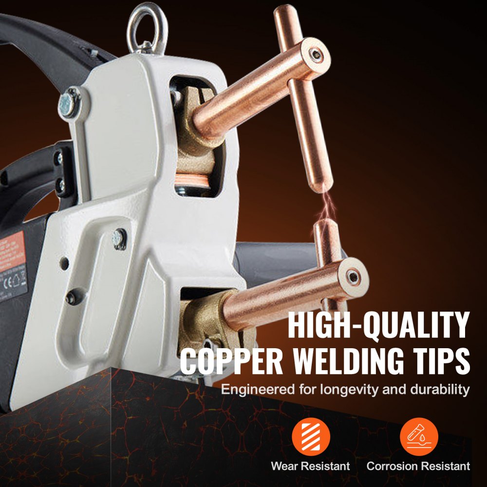 VEVOR Portable Spot Welder, 4/25-inch Spot Welder with 9.2 kVA Input Power, Handheld Spot Welder with Welding Tip for Sheet Metal of Carbon Steel, Stainless Steel, Aluminum Sheet